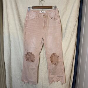 Altar'd State Distressed Blush Cropped Jeans